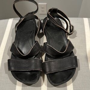 Timberland Black Leather Women's Strappy Sandals